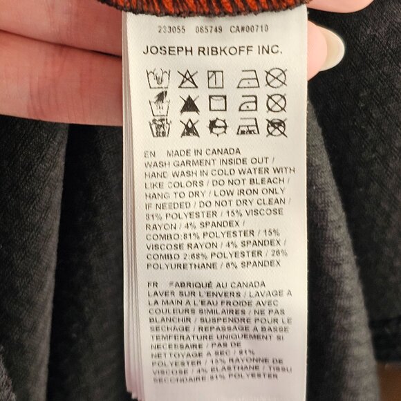 Joseph Ribkoff Brown Orange & Black Pleather Top Sz 8 - Picture 7 of 8